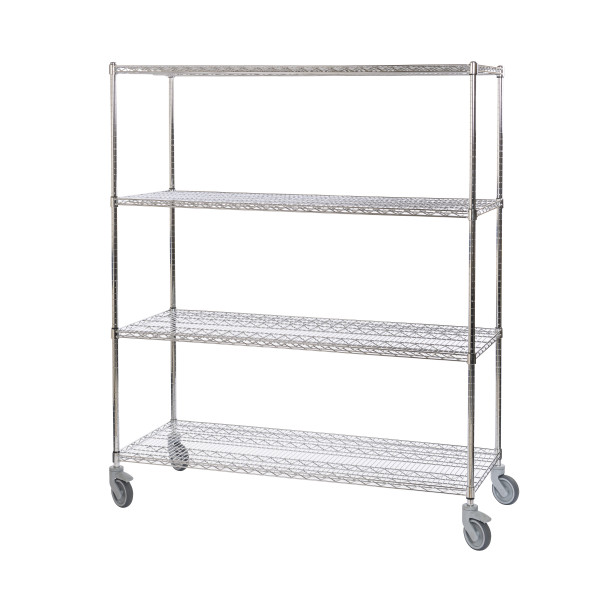 Chrome wire shelving mobile unit