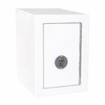 Controlled drugs cabinet – lockable white steel medical storage safe