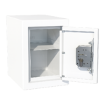 Controlled drugs cabinet – lockable white steel medical storage safe