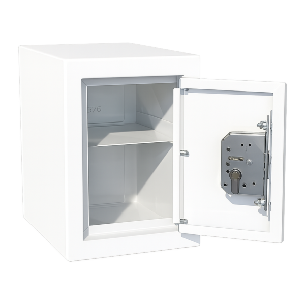 Controlled drugs cabinet – lockable white steel medical storage safe