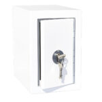 Controlled drugs cabinet – lockable white steel medical storage safe