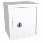 Controlled drugs cabinet – lockable white steel medical storage safe
