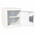 Controlled drugs cabinet – lockable white steel medical storage safe