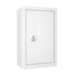 Controlled drugs cabinet – lockable white steel medical storage safe