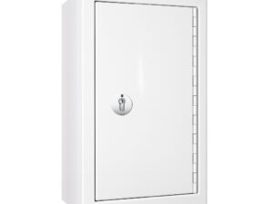 Controlled drugs cabinet – lockable white steel medical storage safe