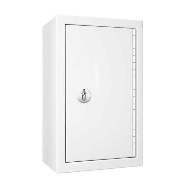 Controlled drugs cabinet – lockable white steel medical storage safe