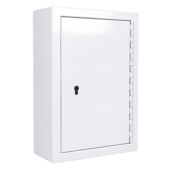 Controlled drugs cabinet – lockable white steel medical storage safe