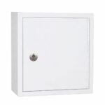 Controlled drugs cabinet – lockable white steel medical storage safe