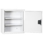 Controlled drugs cabinet – lockable white steel medical storage safe