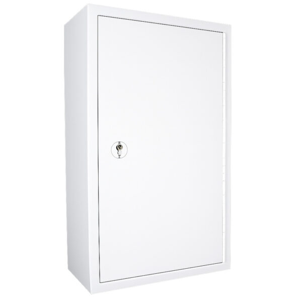 Controlled drugs cabinet – lockable white steel medical storage safe