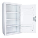 Controlled drugs cabinet – lockable white steel medical storage safe