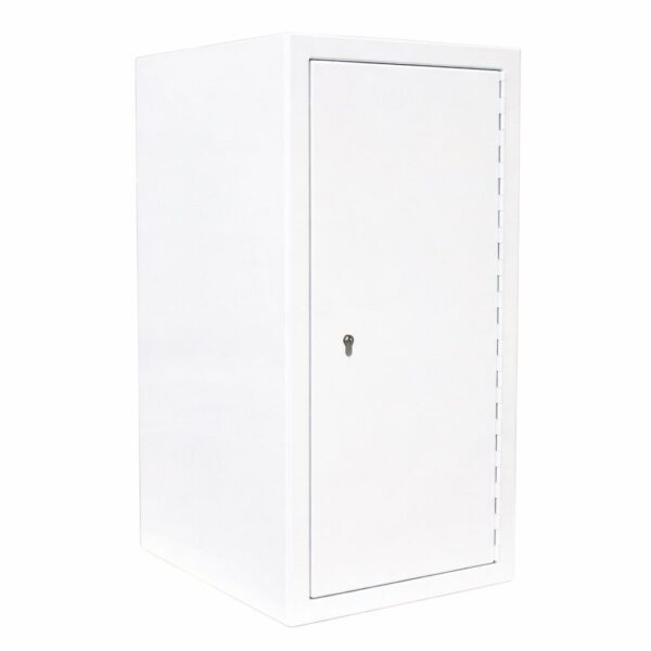Controlled drugs cabinet – lockable white steel medical storage safe