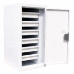 Controlled drugs cabinet – lockable white steel medical storage safe