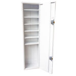 Controlled drugs cabinet – lockable white steel medical storage safe