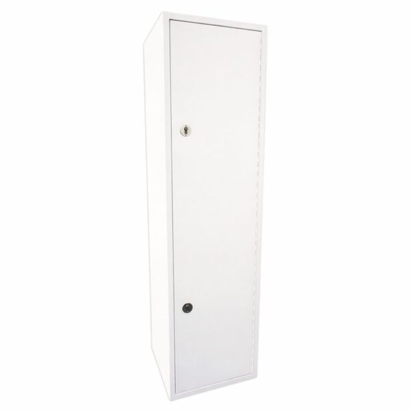 Controlled drugs cabinet – lockable white steel medical storage safe