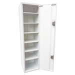 Controlled drugs cabinet – lockable white steel medical storage safe