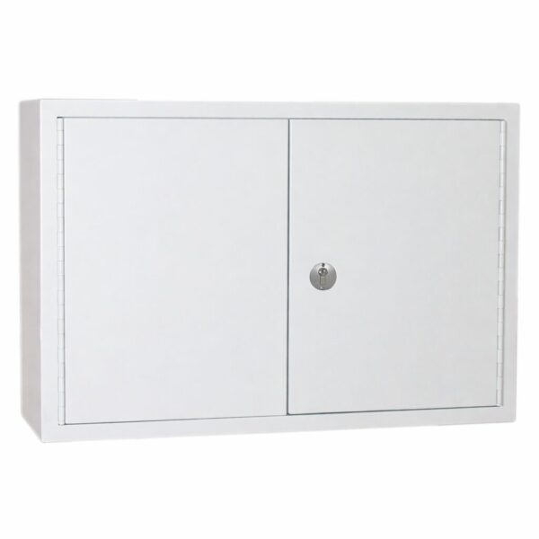 Controlled drugs cabinet – lockable white steel medical storage safe