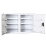 Controlled drugs cabinet – lockable white steel medical storage safe