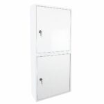 Controlled drugs cabinet – lockable white steel medical storage safe