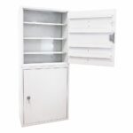 Controlled drugs cabinet – lockable white steel medical storage safe