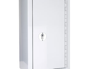 Controlled drugs cabinet – lockable white steel medical storage safe
