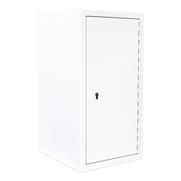 Controlled drugs cabinet – lockable white steel medical storage safe