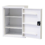 Controlled drugs cabinet – lockable white steel medical storage safe