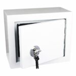 Controlled drugs cabinet – lockable white steel medical storage safe