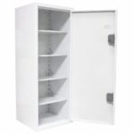 Controlled drugs cabinet – lockable white steel medical storage safe